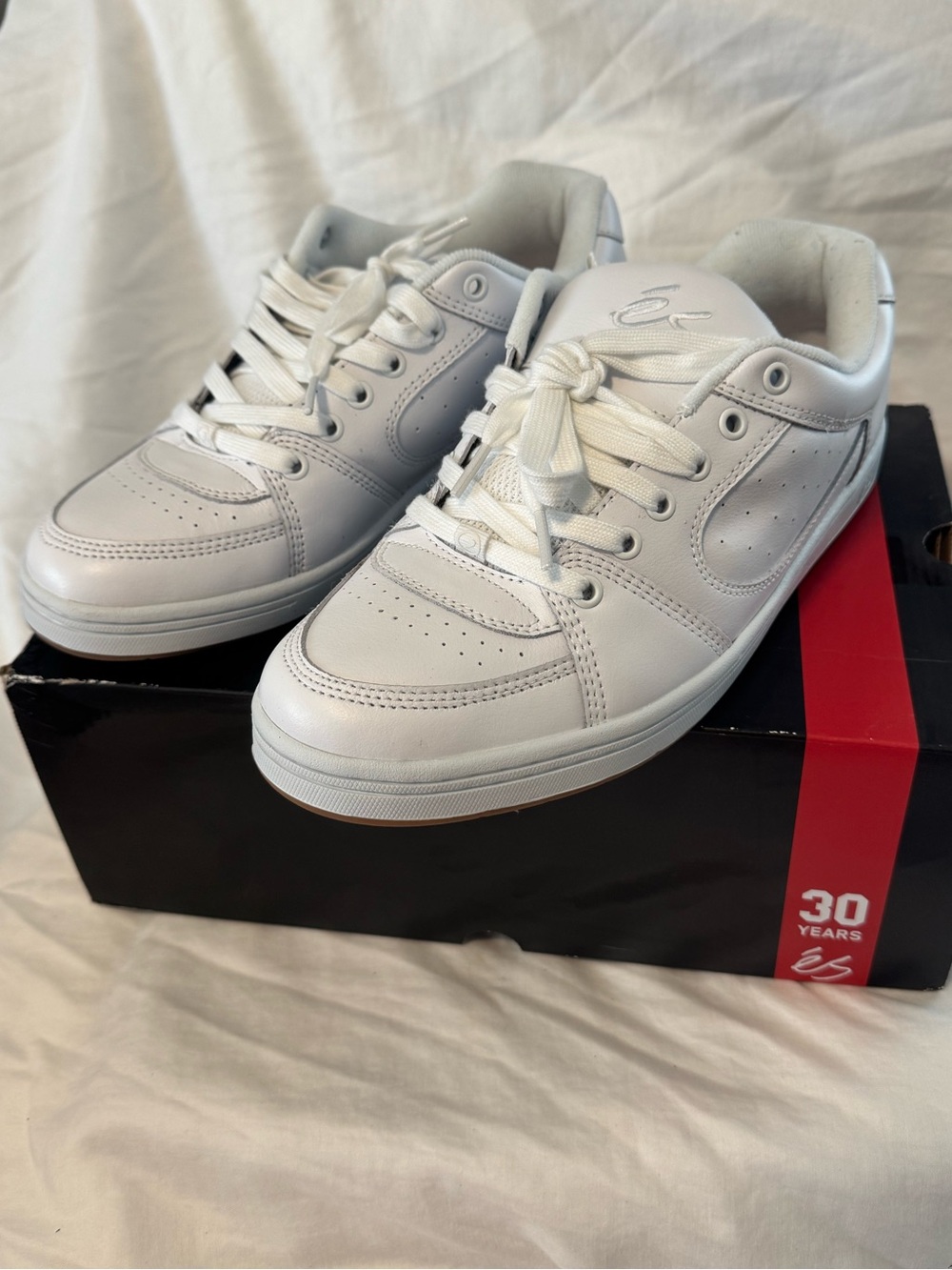 Es Accel White Low-Top Skate Sneakers M12